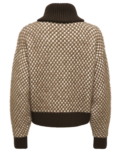 Only - ONLHaylo Zip Collar Strik - Coffee Bean